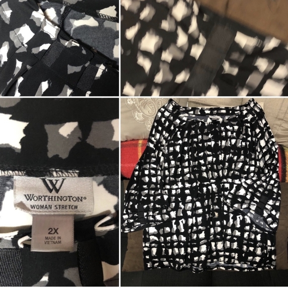 Worthington Tops - Worthington Women's Black and White Plus Size Shirt